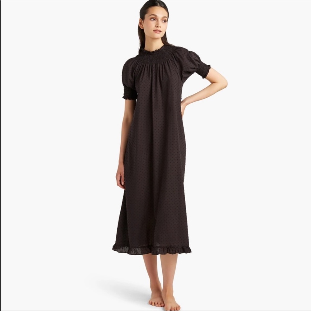 Hill House Home The Caroline Nap Dress Black Swiss Dot